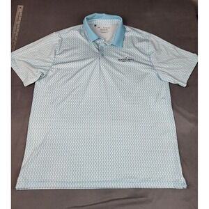 Under Armour Golf Polo Shirt Mens XL Blue Lightweight AOP Performance Stretch